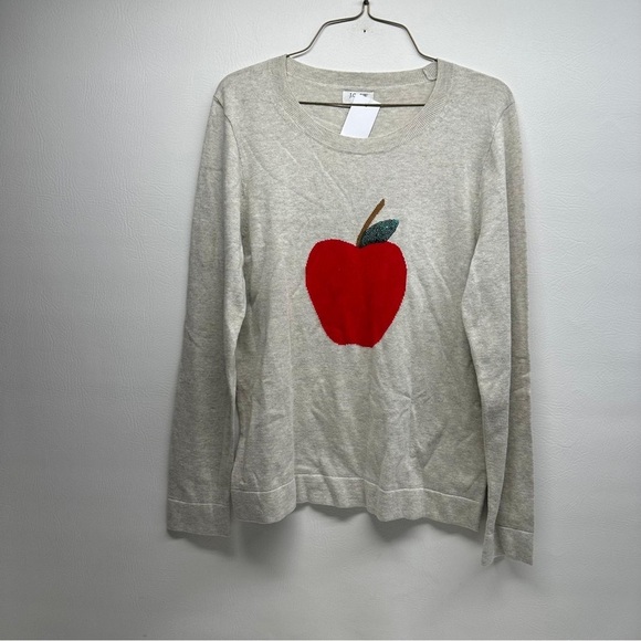 J.Crew factory teddy teacher Apple Design gray Sweater nwt sz M - Picture 7 of 13